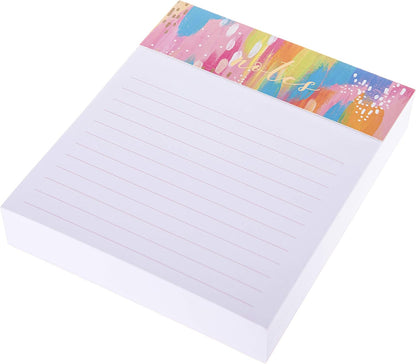 Graphique Jotter Notepad, Brush Strokes Design – 4.5" x 5.5" x 1”, 250 Lined Pages with “Notes” at the Top Embellished in Gold Foil – Cute Journal for Leaving Messages and Taking Notes