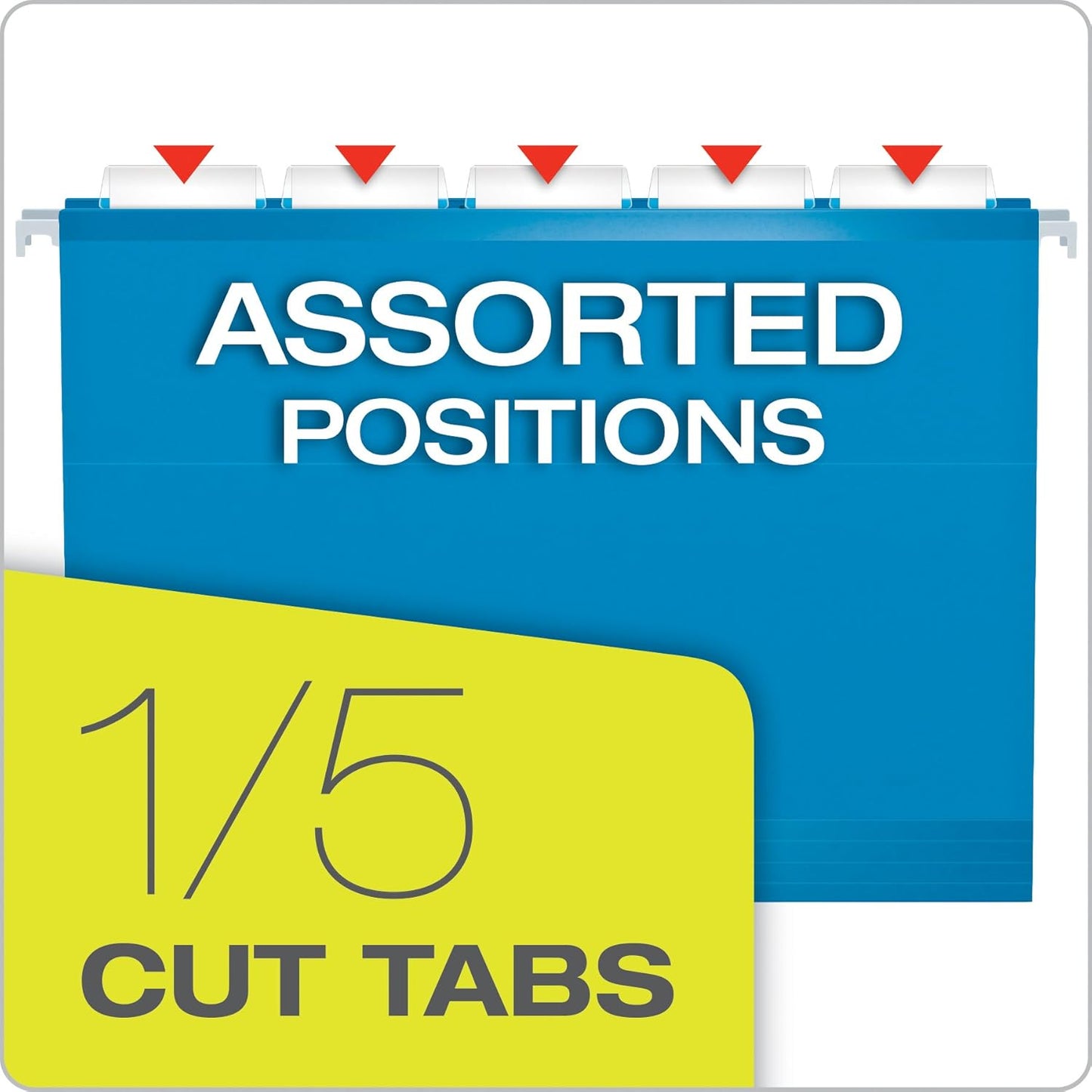 Pendaflex Reinforced Hanging File Folders, Letter Size, Bright Green, 1/5 Cut, 25/BX (4152 1/5 BGR)