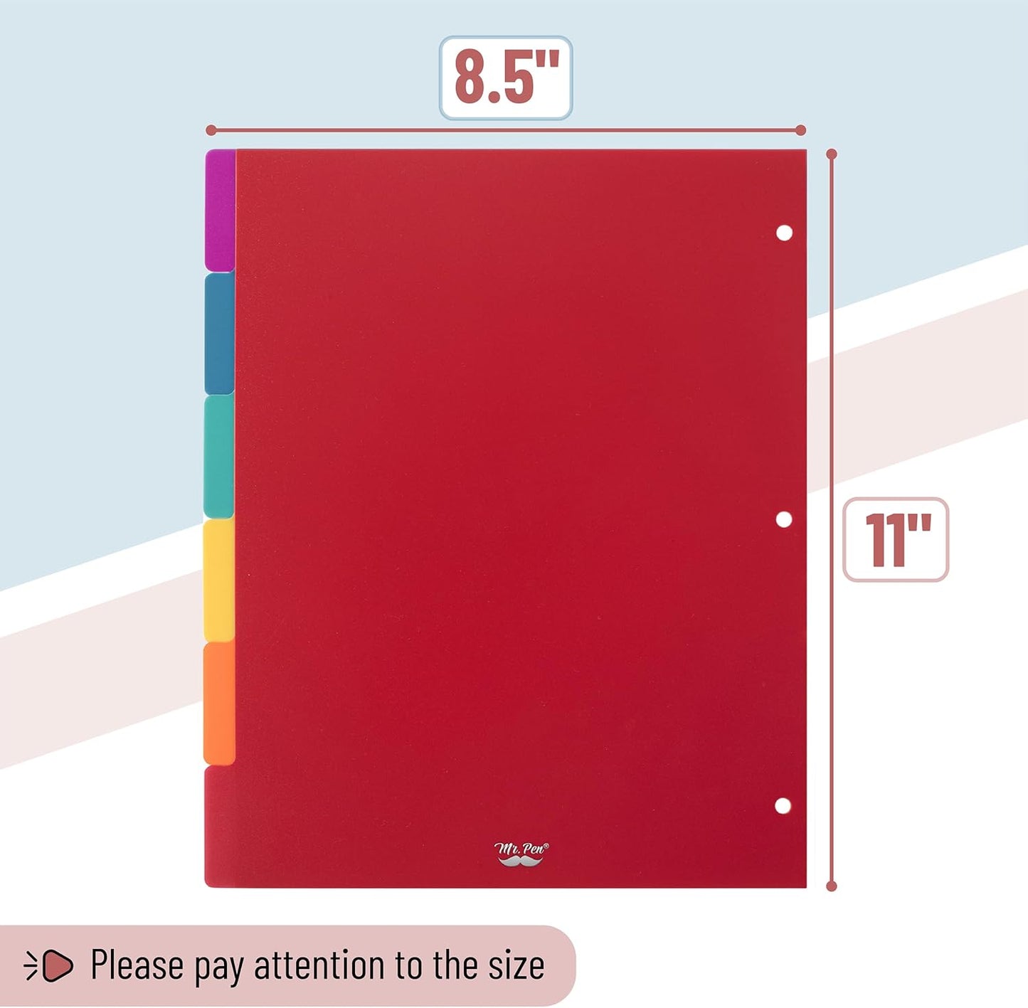 Mr. Pen- Binder Dividers, 6 Tab Dividers, Pack of 2 Sets (12 Dividers Total), Dividers