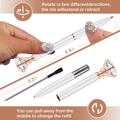 PASISIBICK 3.2 in Black Ink Ballpoint Pen Refills for Metal Diamond Pen(Pack of 20)