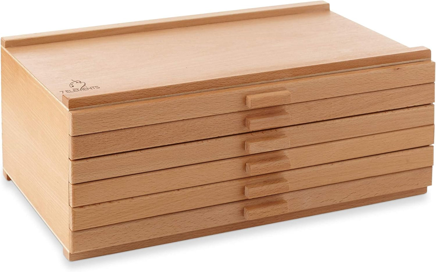 7 Elements 4 Drawer Wooden Artist Storage Supply Box for Pastels, Pencils, Pens, Markers, Brushes and Tools