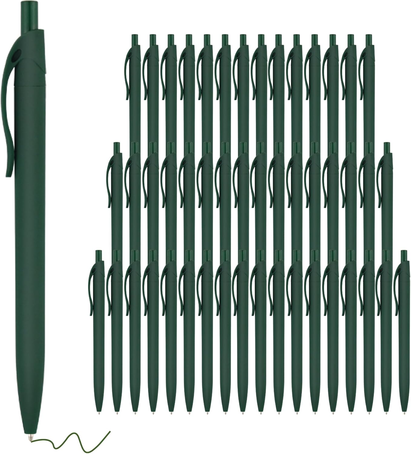 deegtran Pens Bulk, 50 Pack No Bleed Click Pens, Wholesale Retractable Ballpoint Pens, Pen Medium Point, Smooth Ink Pen, 1.0MM Blue Ink