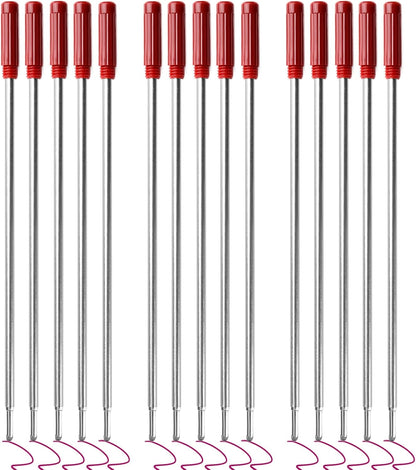 0.7 mm Ballpoint Ink Twist Pen Refills, 15 Pcs Medium Point Metal Smooth Writing Replaceable Ink Refill, Stationery Compatible for Cross Ballpoint Replacement (4.6in M) (Black+Red+Blue, 15)