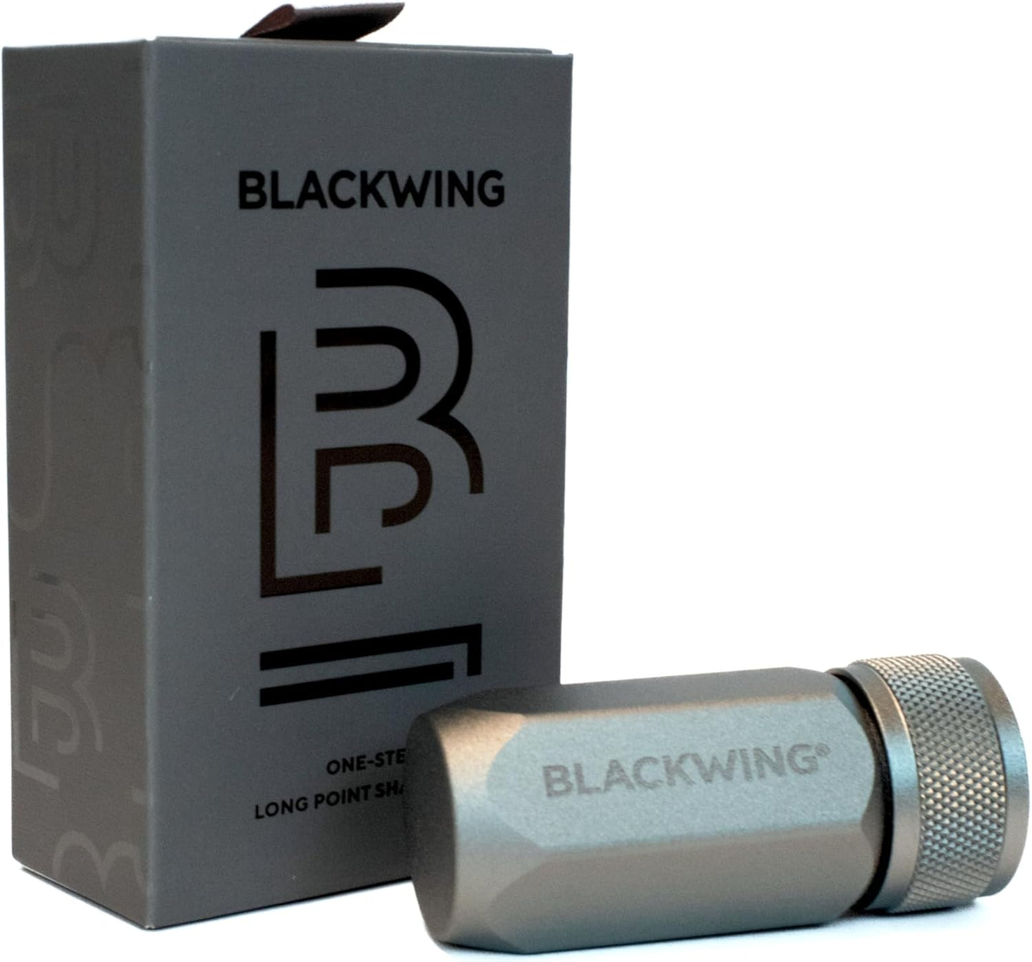 Blackwing One-Step Long Point Sharpener, German Steel Blade, Machined Aluminum, Compact Design, Black