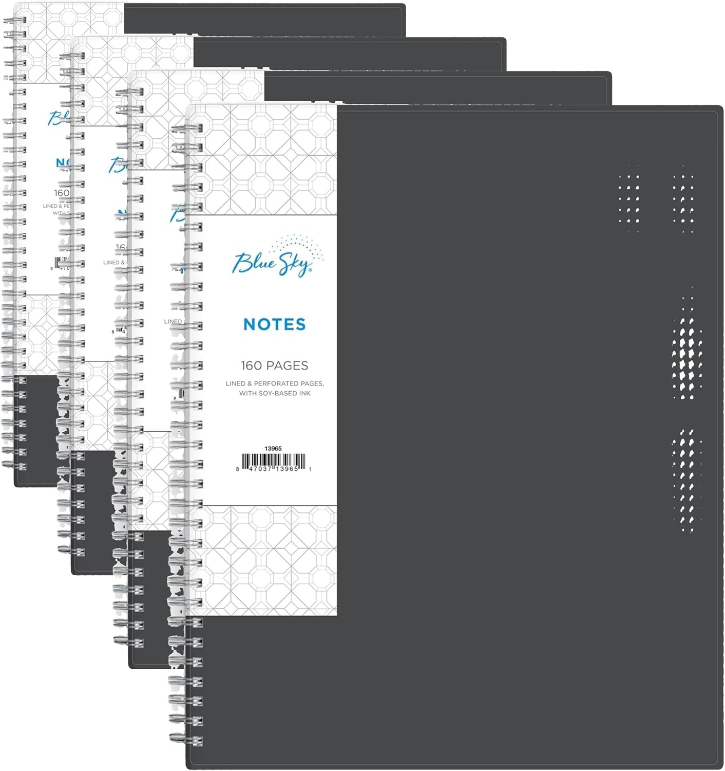 Blue Sky Smart Notes Professional Notebook, Wire-O Binding, 8.5" x 11", Black (14713)