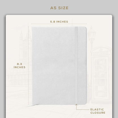 BEECHMORE BOOKS Large Lined Journal Notebook, 8.5" x 11.5" (A4) Hardcover Vegan Leather Executive Diary for Work, Thick 120gsm Paper, Lay-Flat Binding, Gift Box
