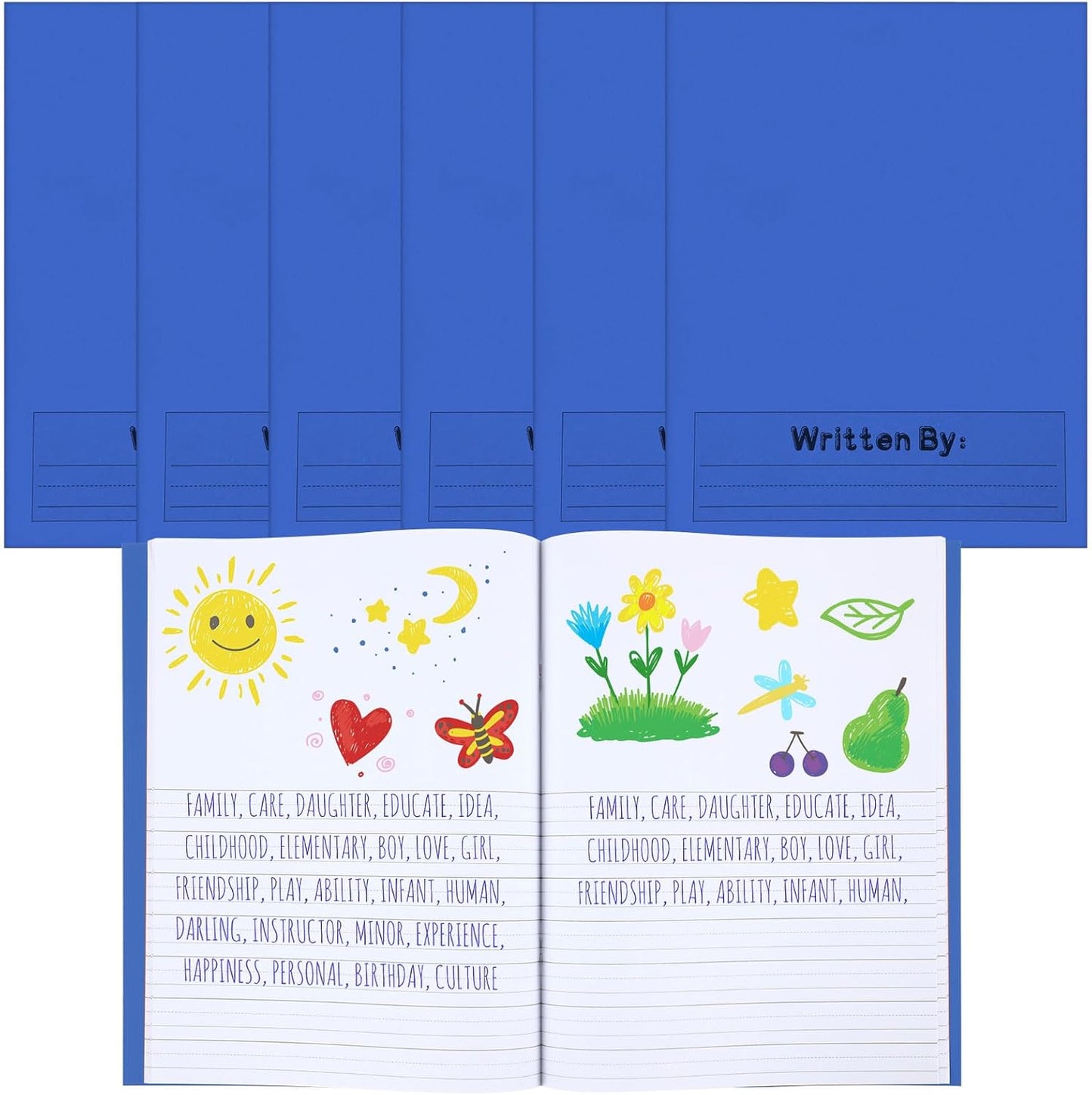 Henoyso 12 Pcs Primary Composition Notebook K-2 Primary Journal, Notebook for Kids Supplies, Bulk Blank Writing Book for Kid to Write Draw Journal 60 Page (9.8″ X 7.5″,Light Color)