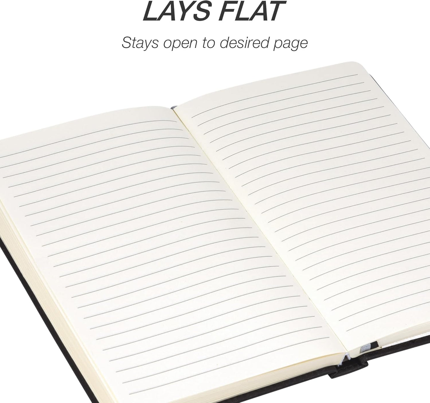 Samsill Large Hardcover Notebook, 240 Lined Notebook Pages, Black, 7.5 x 10 Inch