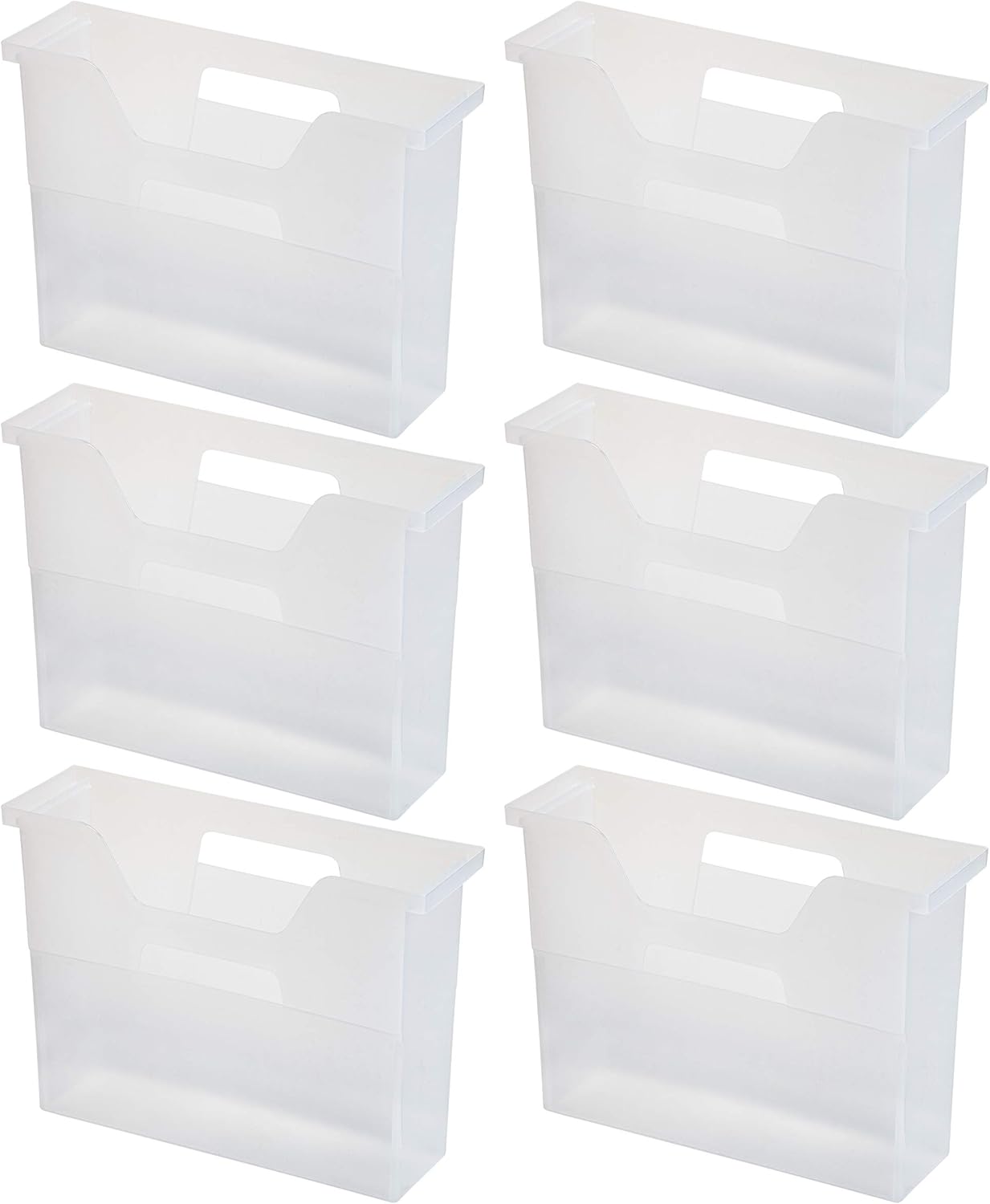 IRIS USA Magazine Holder, Compact File Storage Mini File Organizer for Desk and Home Office, Personal File Organizer for Papers and Magazines, Space-Saving Storage Set 6 Pack, Black