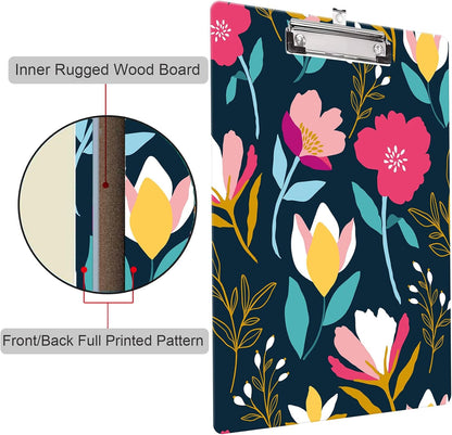 Fashion Clipboard, A4 Letter Size Wooden Decorative Clipboards for Teacher, Nurse, Doctor,Student and Kids, Cute Design for Standard Size 12.2" x 8.9" (C-Pink Purple Marble)
