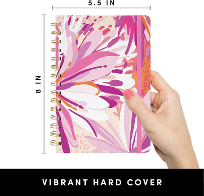 PAPERAGE Lined Spiral Journal Notebook, (Black), 160 Pages, Hardcover Journal for Women & Men, Medium 5.5 in x 8 in - 100 GSM, Thick Paper, Spiral Notebook for Work, School & Journaling