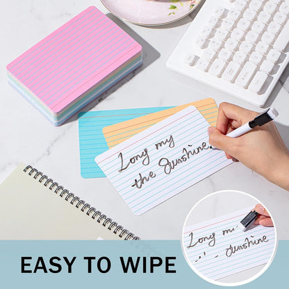Harloon 100 Pcs Dry Erase Index Cards 3 x 5 Inch Laminated Reusable Dry Erase Note Cards Sheets for Office to Do List(White)