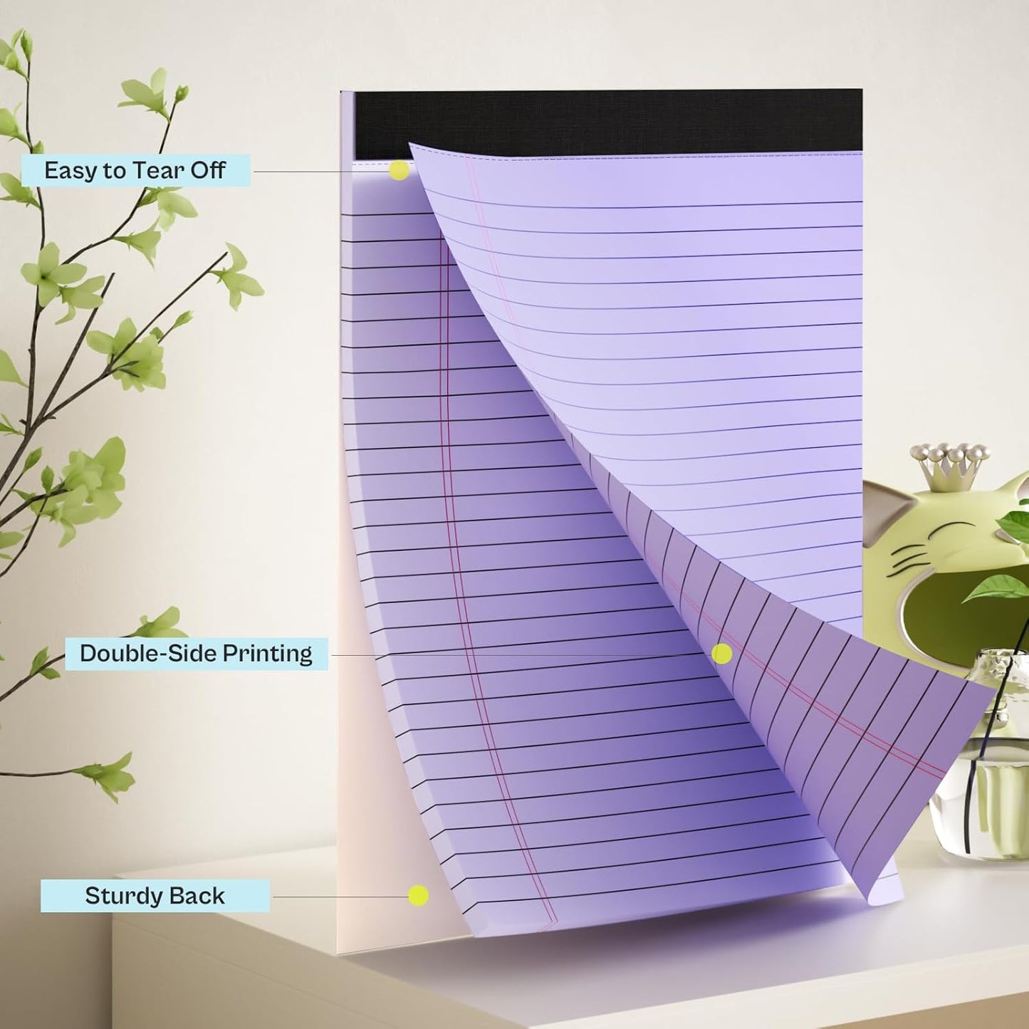 4 Pack Blue Legal Pads 8.5 x 11 Blue Note Pads 8.5 x 11 Notepad 8.5 x 11 Micro Perforated Writing Pads Lined Paper Pads Wide Ruled Pad of Paper 30 Sheets Notebook for Study, To-Do Lists, Office