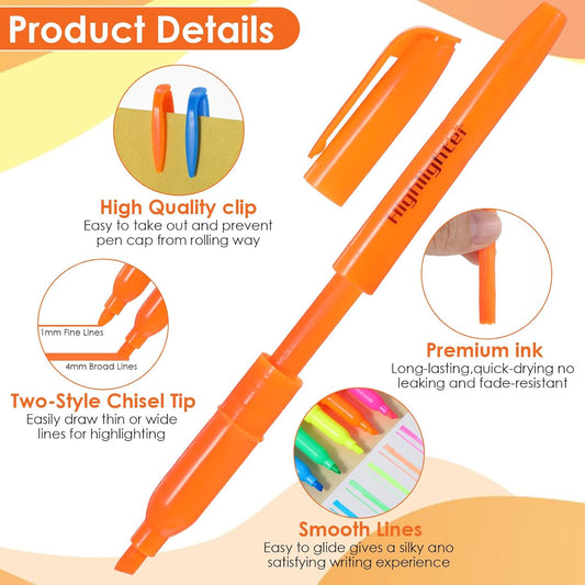 120 Pack Chisel Tip Highlighters, Colored Highlighters in 6 Assorted Colors