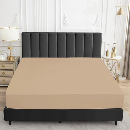 Sufdari Mattress Protector,Waterproof 18" Deep Pocket Mattress Cover Fitted Sheet Style with Elastic Rubber Band,Washable and Easy Care-Black,Queen