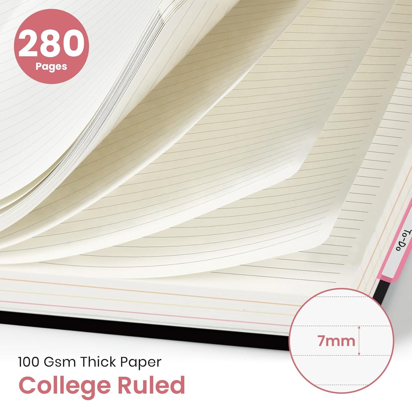 Large Lined Spiral Journal for Women Cute Hardcover 5 Subject Notebook for Work 8.5" x 11" with Removable Dividers & Tabs, College Ruled, 280 Pages Aesthetic Journal for Work, School & Note Taking, Garden of Whimsy