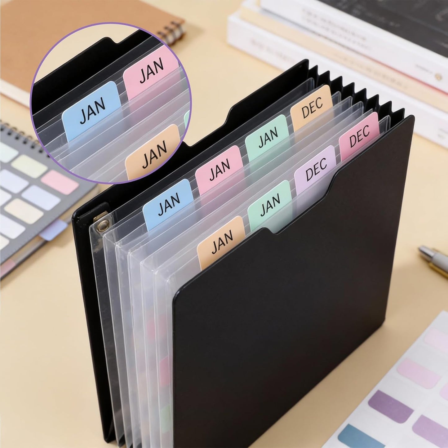 Molain 360 Pcs Sticky Index Tabs, Sticky Tabs for Notebooks Page Markers Binders Book Annotation Tab Stickers for File Classification (1x1.1 Inch)