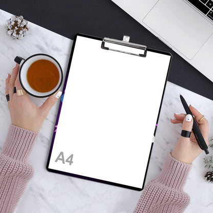 Fashion Clipboard, A4 Letter Size Wooden Decorative Clipboards for Teacher, Nurse, Doctor,Student and Kids, Cute Design for Standard Size 12.2" x 8.9" (C-Pink Purple Marble)