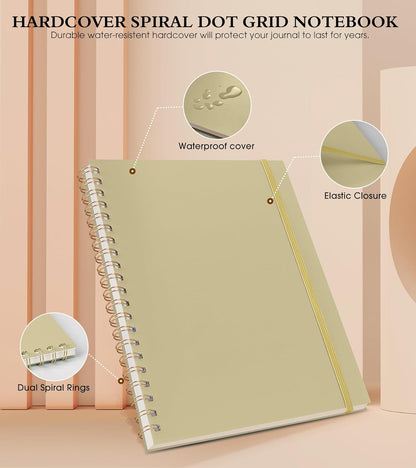 Spiral Notebook Journal 8.5” x 11”, A4 Large Pink Notebooks for Women Men, College Ruled Lined Journal, 100 GSM Paper, Plastic Hardcover Spiral Bound Journals for Work School Note Taking Business