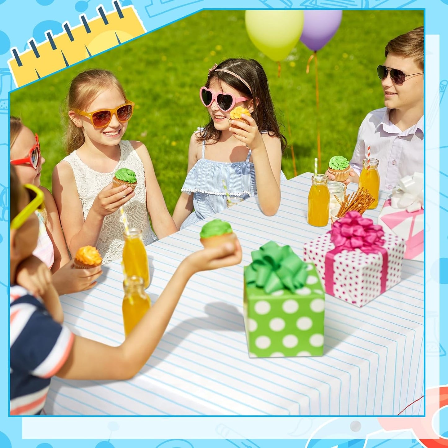 Oudain 4 Pcs Preschool Kindergarten Back to School Party Tablecloth First Day to School 54 x 108 Inch Large Disposable Rectangle Notebook Tablecloth Cover for Party Supplies Table Decorations