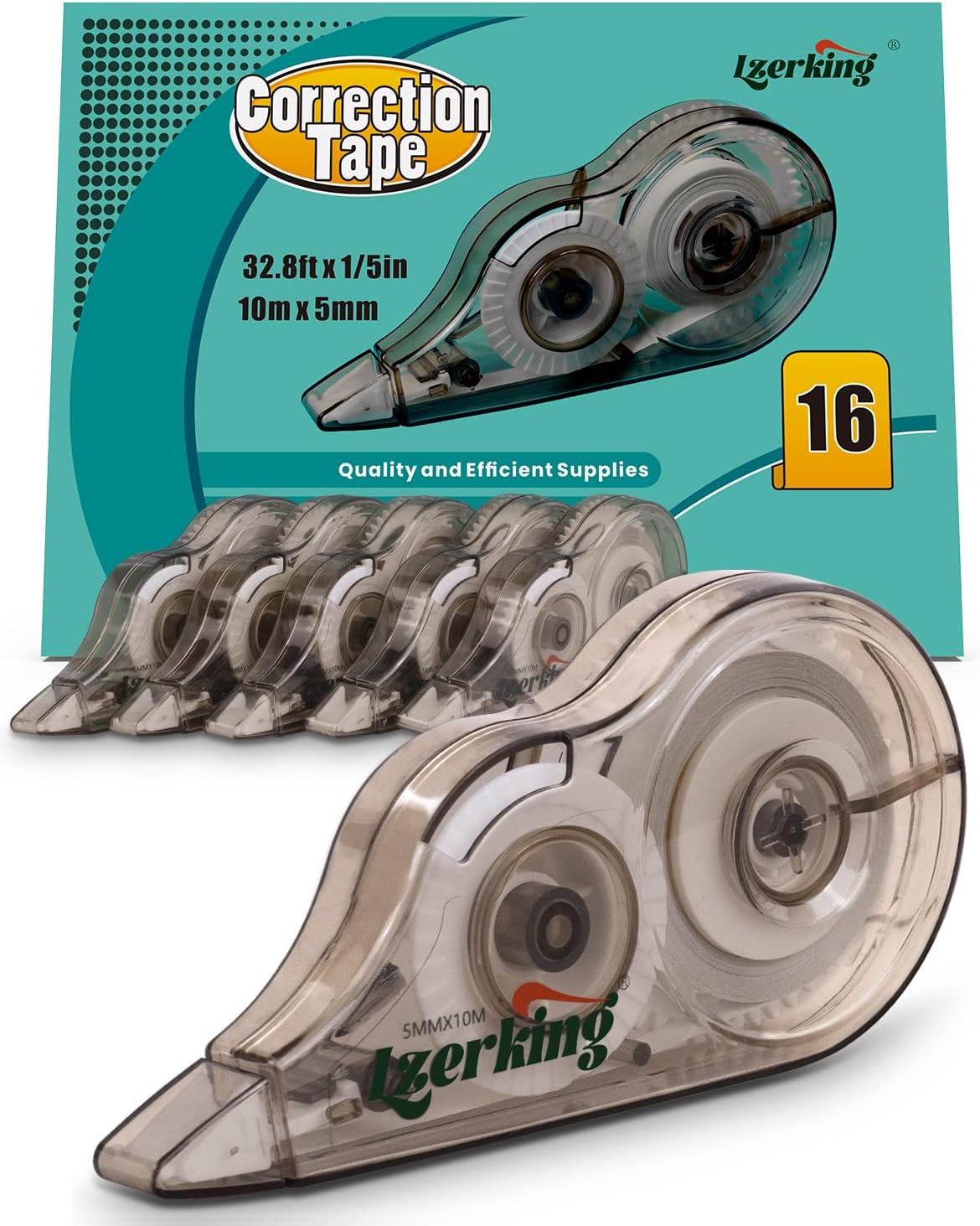 Lzerking Correction Tape, White, 6-Count, Make Instant Corrections With No Drying Time