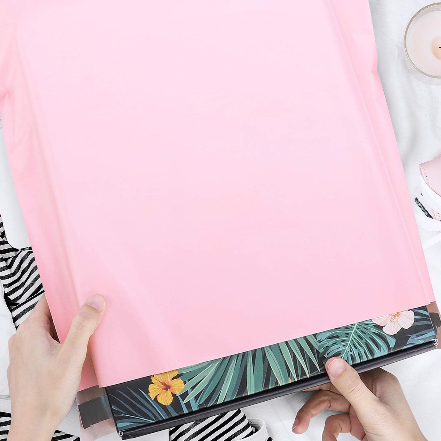Metronic Poly Mailers 10X13 100 Pack, Strong Adhesive Shipping Envelopes for Clothing, Medium Shipping Bags for Small Businesses, Waterproof Mailers Poly Bags, Packages Bags Light Pink