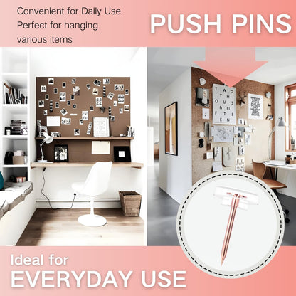 150 PCS Clear Push Pins Tacks Count in Reusable Box for Bulletin Boards and Wall Displays Heavy Duty Plastic Head