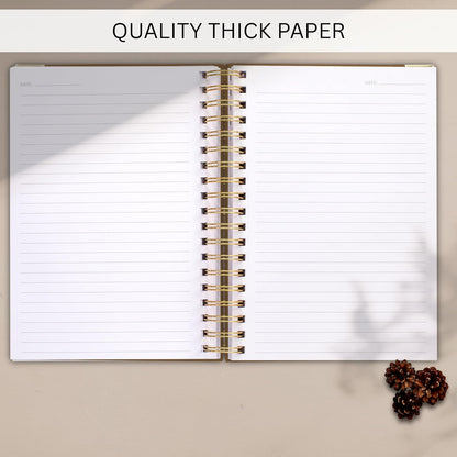 Aesthetic Thick Spiral Notebook Journal For Women in B5 Format - Modern Linen Hardcover College Ruled Note Book With 300 Lined Pages - Perfect For Writing And Staying Organized at Work or School
