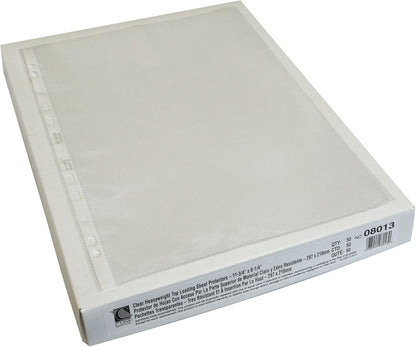 C-Line Top Loading Heavyweight Poly Sheet Protectors, Clear, A4 Size, 11.75 x 8.25 Inches, 50 per Box (08013)