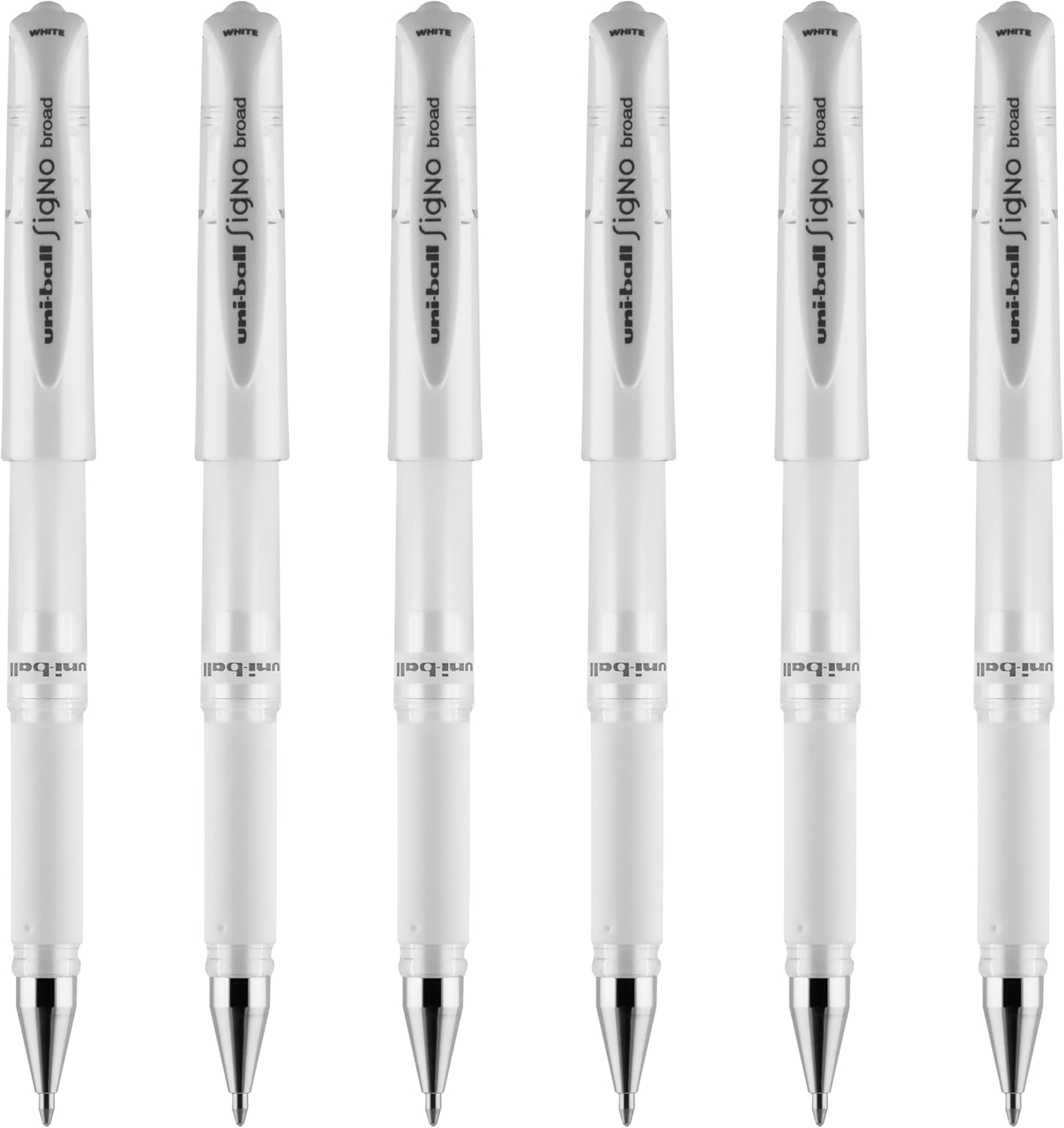 uniball Signo Gel Impact Pens, Bold Point (1.0mm), Metallic Pink Ink, 6 Pens