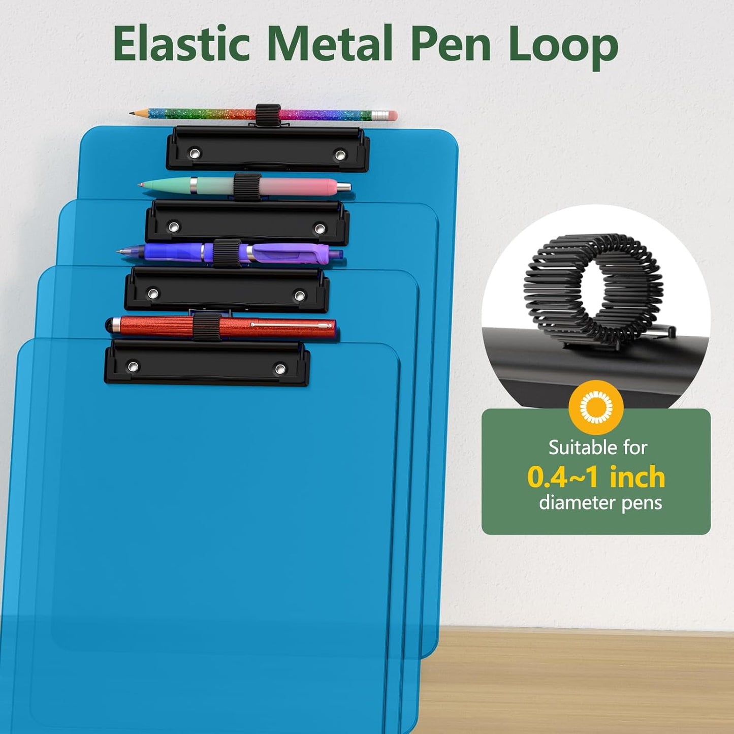 2 Pack Black Clipboard with Pen Holder, 8.5 x 11 Plastic Clip Boards with Black Low Profile Clip, Letter Size for Classroom, Teacher, Students, School, Office Supply