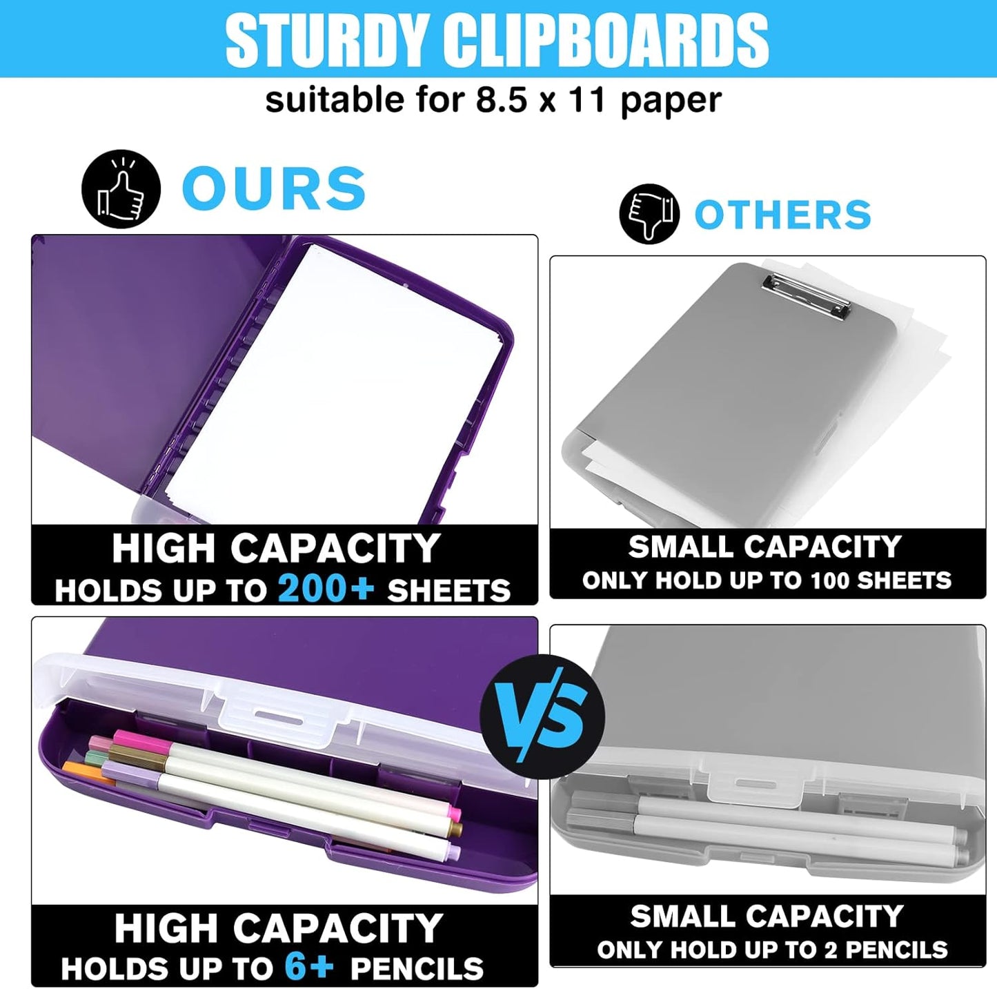 Red Plastic Clipboard with Storage,TFDLCG zm High Capacity Clip Boards 8.5x11,A4 Binder Nursing Clipboard Folder Heavy Duty for Women Teachers Work,School Office