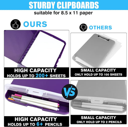 Red Plastic Clipboard with Storage,TFDLCG zm High Capacity Clip Boards 8.5x11,A4 Binder Nursing Clipboard Folder Heavy Duty for Women Teachers Work,School Office