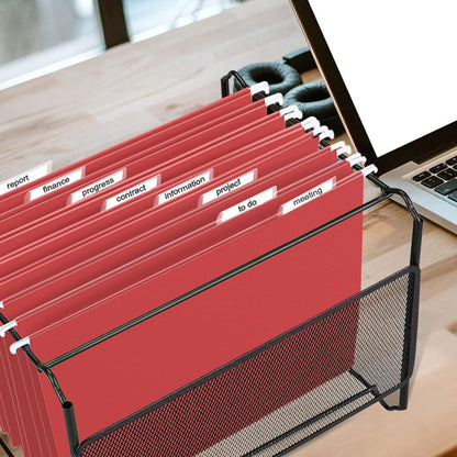 HERKKA Hanging File Folders, 30 Pack Reinforced Letter Size Hanging Folders, Designed for Bulky Files, Filing Cabinet, 1/5-Cut Adjustable Tabs (Blue)