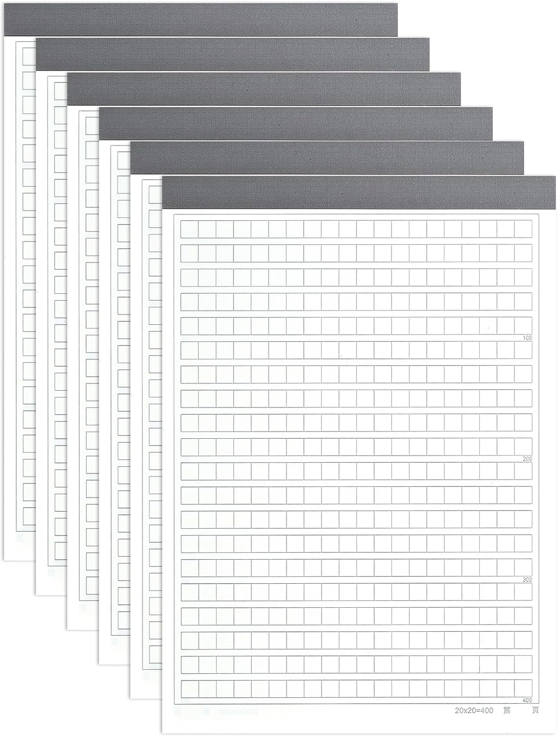 M&G 7x10 Note Pads, 6 Pack B5 Legal Pads 70 Sheets Notepads Writing Pad Graph Grid Chinese Memo Paper Tablet Kraft Cover for Work Writing Note Taking Chinese