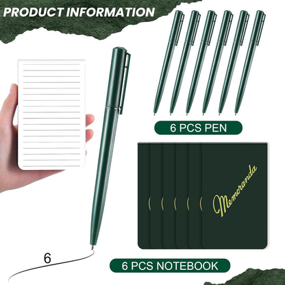 Faccito Memoranda Notebook and Pen Set Green Military Memorandum Book 3.3" x 5.5" Mini Utility Notepad Military Memo Book for Outdoor Recording Ranger School First Responder(12,Simple Style)
