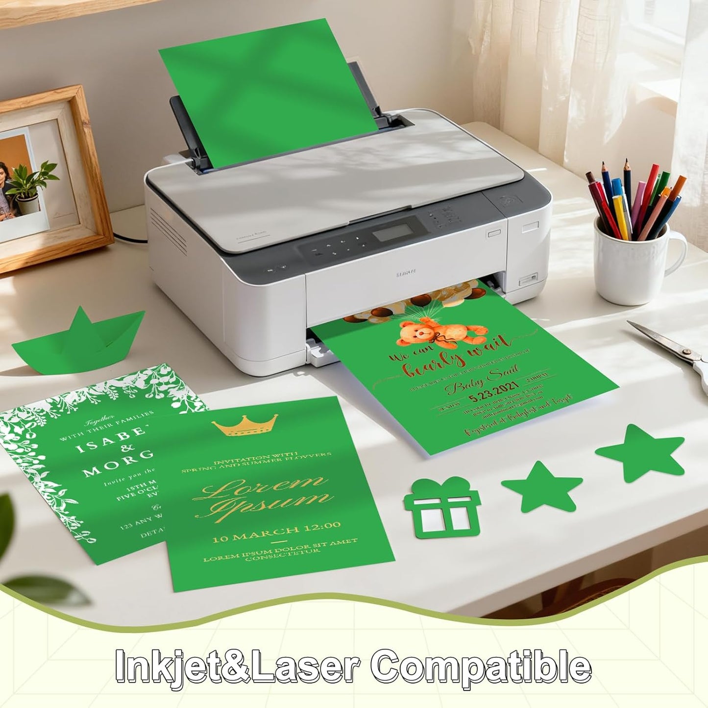 Cardstock 8.5 x 11, Thick Printer Paper 75 lb/200 gsm, 40 Sheets Card Stock White, Heavy Card stock, White CardStock Paper for Invitations, Diy Cards, Business Cards, Menus, Crafts, Drawing etc