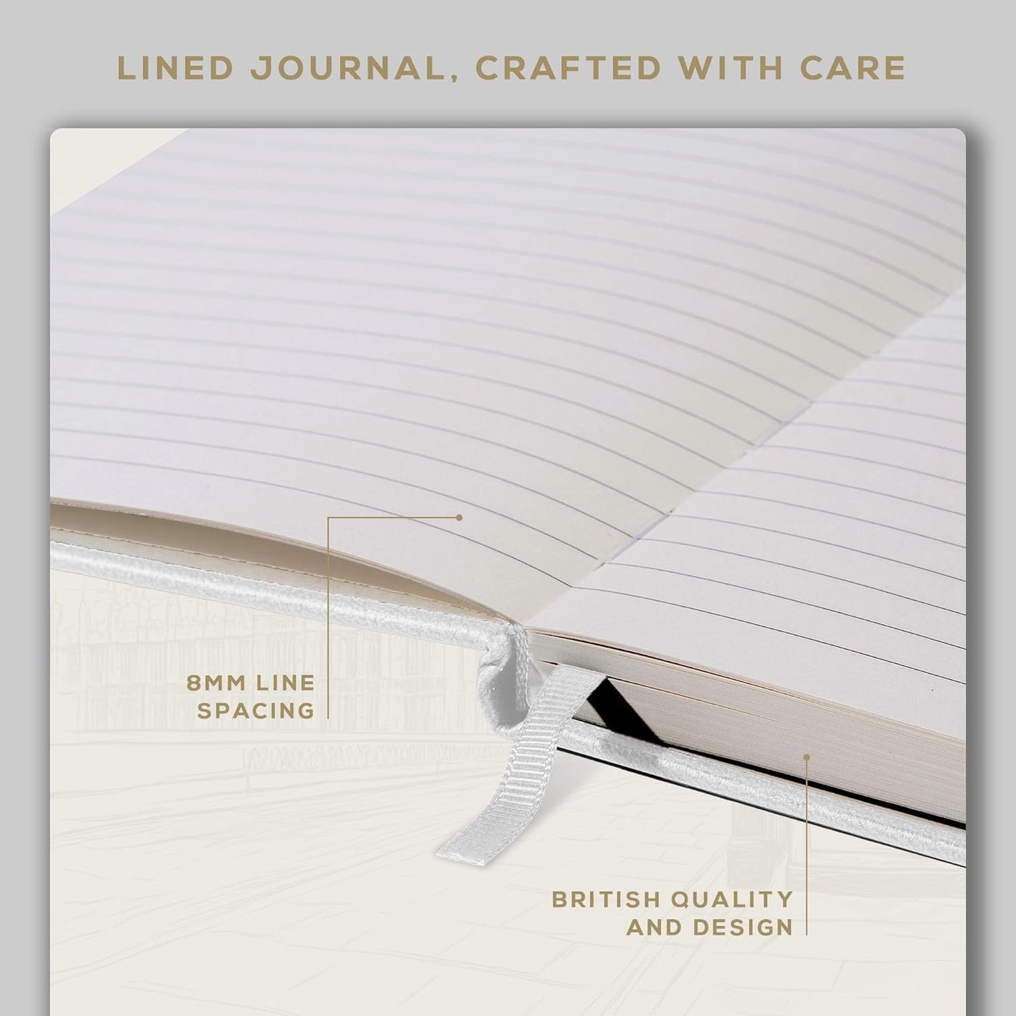 BEECHMORE BOOKS Large Lined Journal Notebook, 8.5" x 11.5" (A4) Hardcover Vegan Leather Executive Diary for Work, Thick 120gsm Paper, Lay-Flat Binding, Gift Box