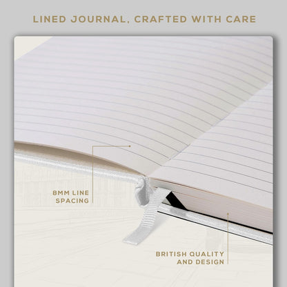 BEECHMORE BOOKS Large Lined Journal Notebook, 8.5" x 11.5" (A4) Hardcover Vegan Leather Executive Diary for Work, Thick 120gsm Paper, Lay-Flat Binding, Gift Box