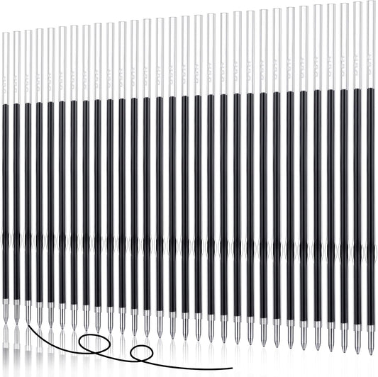 30 Piece Black Ink Pen Refills, 1 mm Ballpoint Refills Replacement Ballpoint for Click Retractable Pens Office College Supplies