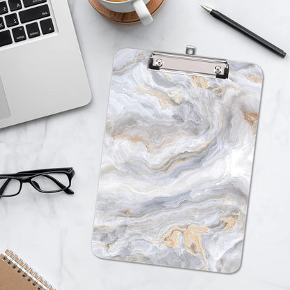 Hongri Plastic Cute Clipboard, Letter Size for Students, Teacher, Woman and Kids, Low Profile Clip, Decorative Pattern, Size 9 x 12.5 in, Dream Marble