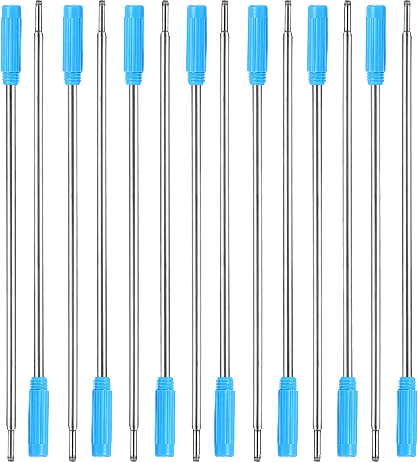 Jovitec 24 Pieces Replaceable Ballpoint Pen Refills Metal Pen Ink Refills Smooth Writing 4.5 Inch (11.6 cm) and 1 mm Medium Tip for Gifts Office(Black and Blue)