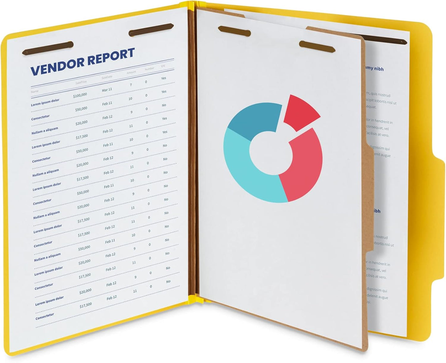 10 Blue Summit Supplies Classification Folders, 1-Divider, Letter Size, Yellow, with 2 Inch Tyvek Expansions, Durable 2 Prong Design for Organizing Standard Medical Files & Office Reports, 10 Pack