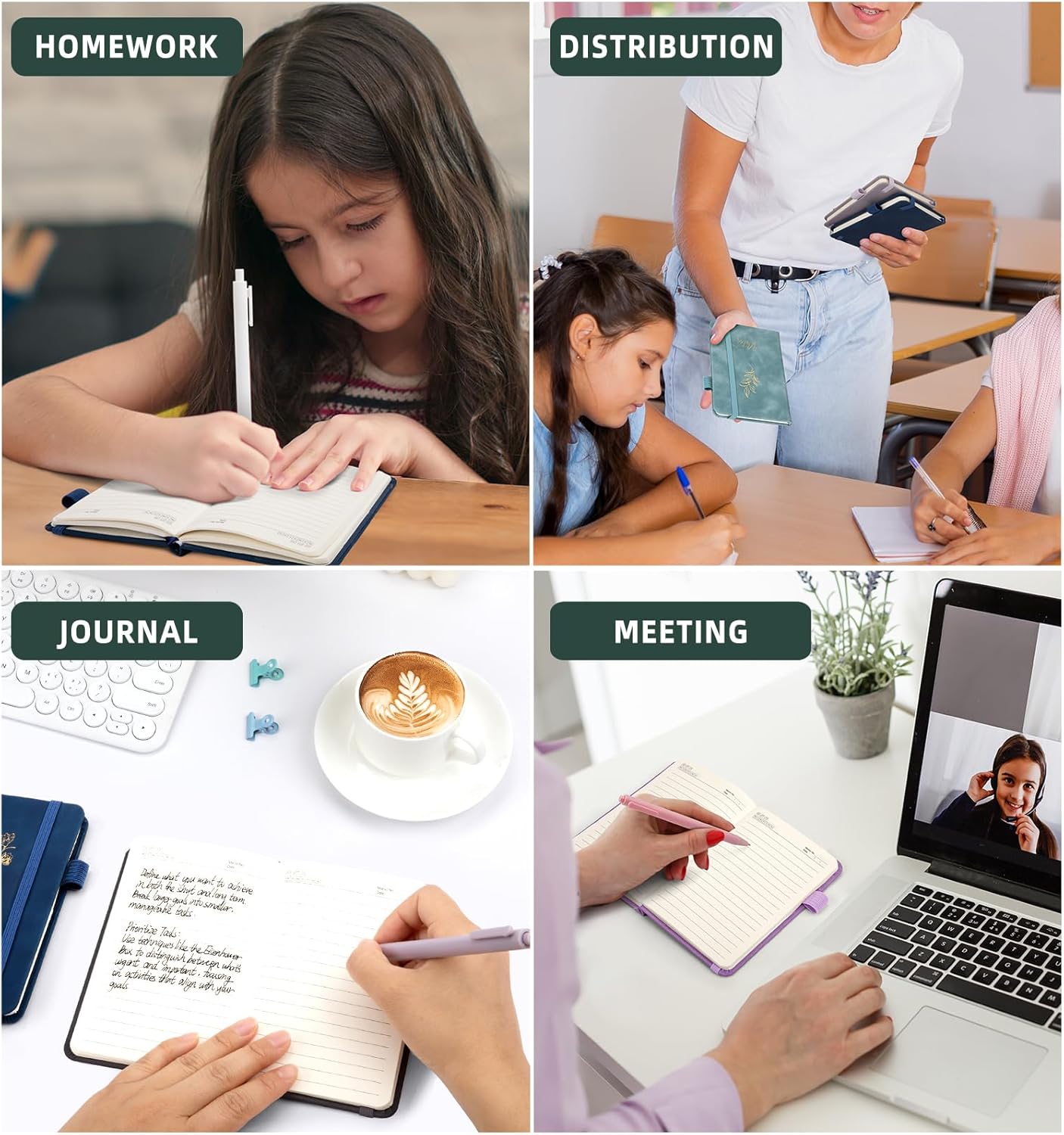 3 Pack Pocket Journaling Notebooks, A6 Small Notebook For Note Taking Journaling Notebooks Journals For Writing Mini Note Pads With Pen Holder 120 Pages 100 GSM Thick Paper(Nude, Brown, Forest Green)