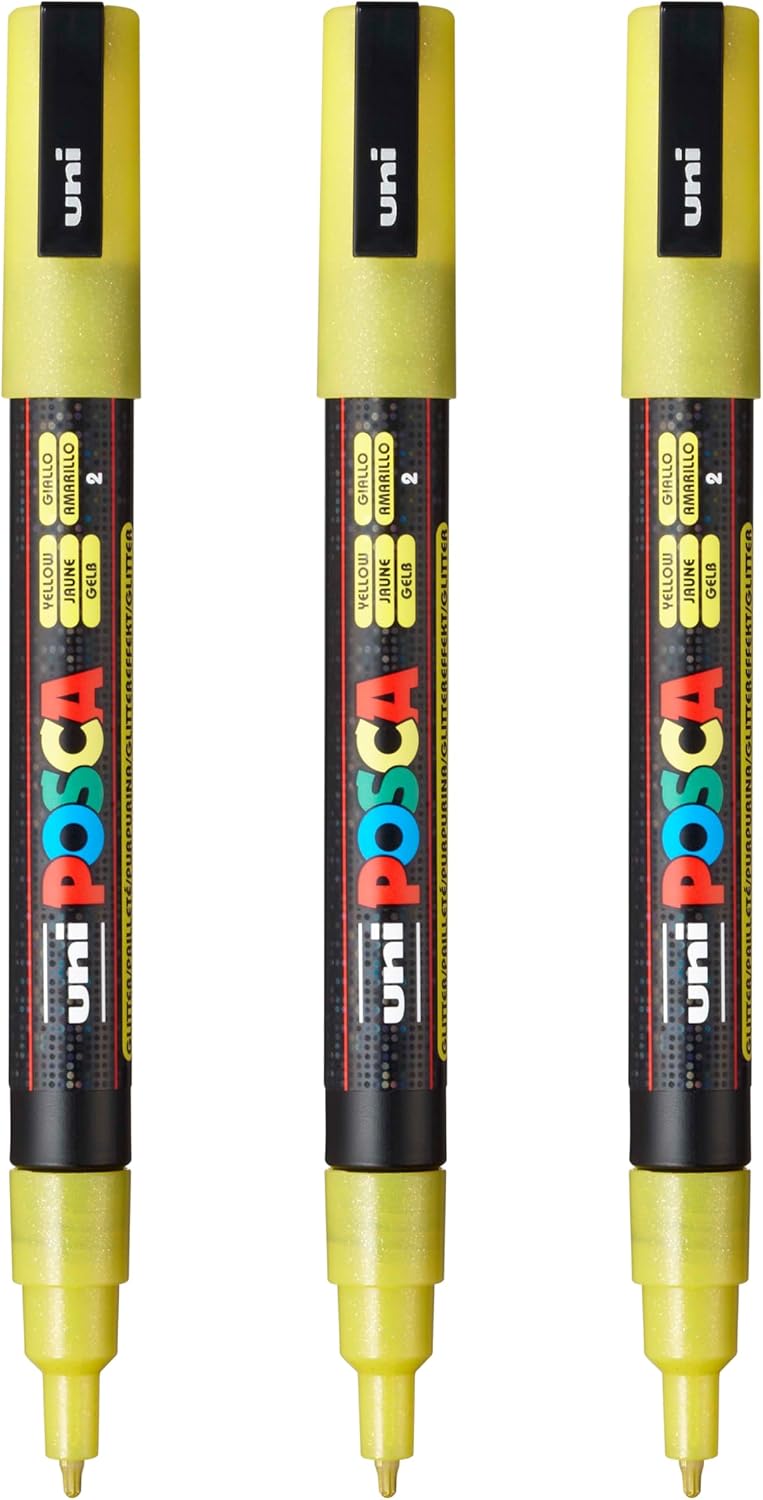 posca PC-3M Water-Based Paint Markers, Reversible Fine Tip (0.9-1.3mm), Pink, 3 Count