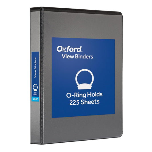 Oxford Ring Binders, 1.5" Round Ring Binders, View Binder, Covers on 3 Sides, XtraLife Hinge, Non-Stick, PVC-Free, White, 350 Sheet Capacity (1002547)