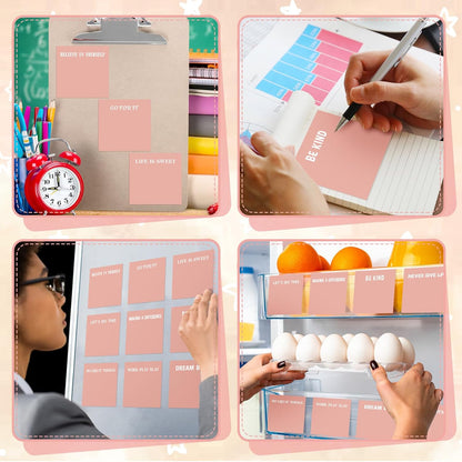 Yinder 48 Pcs Inspirational Sticky Notes Cute Motivational Sticky Notes Pad End of Year Employee Appreciation Gifts Bulk for Teacher Nurse Coworkers Office Supplies 3 x 3'' (Thank You,Dark Color)