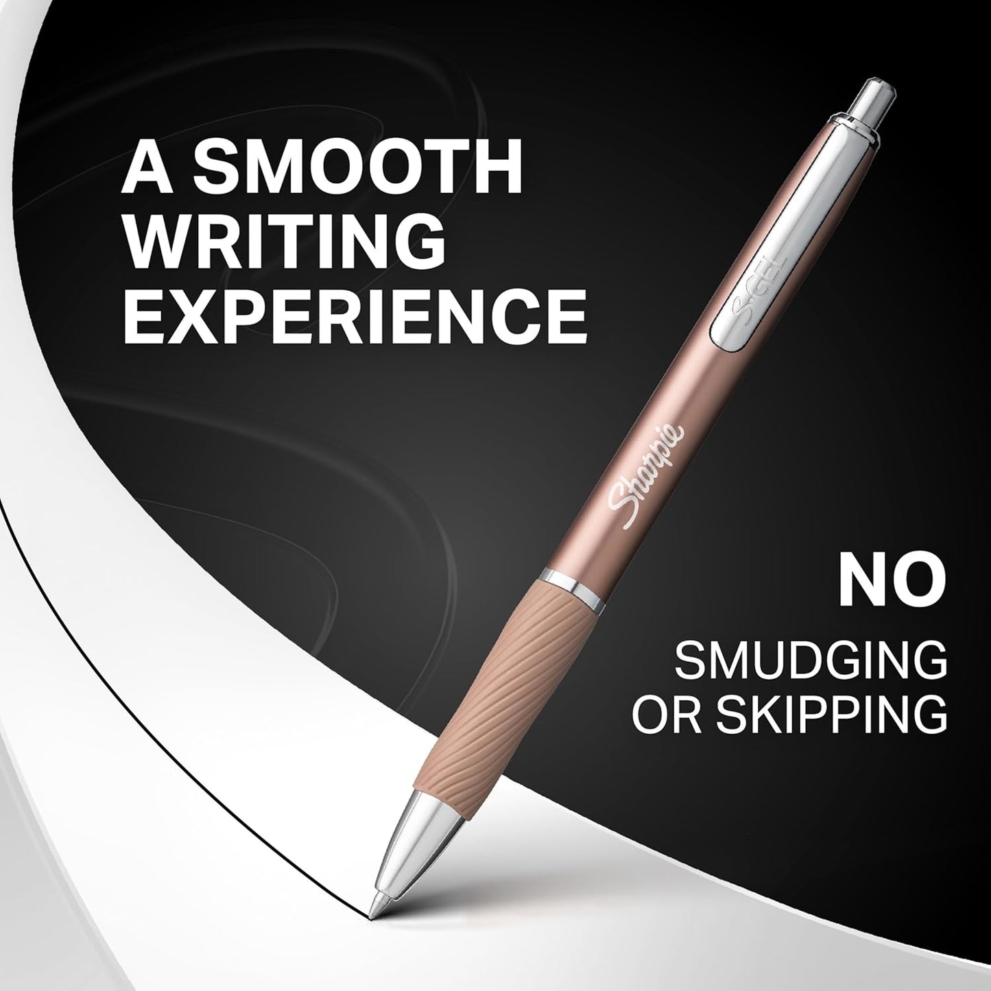 Sharpie S-Gel Pens, Sleek Metal Barrel, Gunmetal, Medium Point (0.7mm), Black Gel Ink, 4 Count