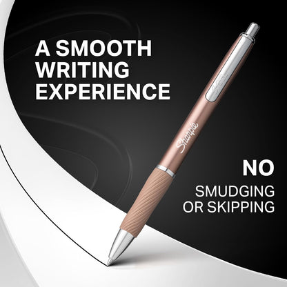 Sharpie S-Gel Pens, Sleek Metal Barrel, Gunmetal, Medium Point (0.7mm), Black Gel Ink, 4 Count