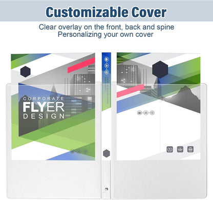 1-Inch 3-Ring-Binder with Pockets - Bundle 12 Packs, 1'' Round Binders Holds 200 Sheets US Letter Size 8.5'' x 11'' - White Binders for Home, Office, and Back to School (1'' - 12 Packs)